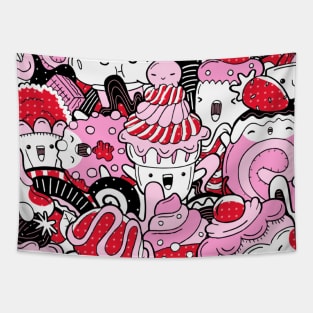 Abstract Cupcake Pattern Tapestry