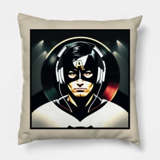 Unleash the Power: Superhero Soundscape Vinyl Record Artwork V Pillow