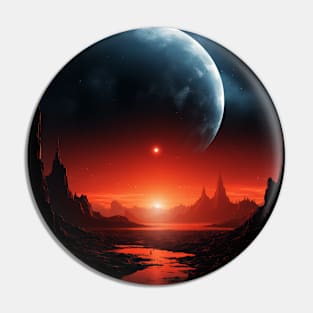 Red Planet Reverie Art Pin