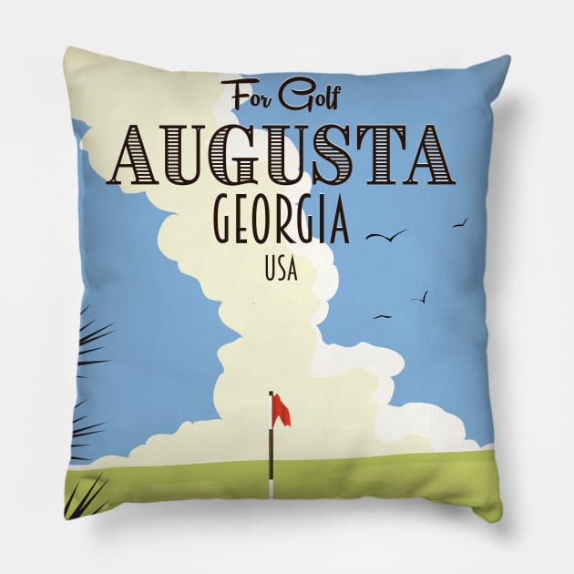 Augusta Georgia Golf Poster Pillow by nickemporium1