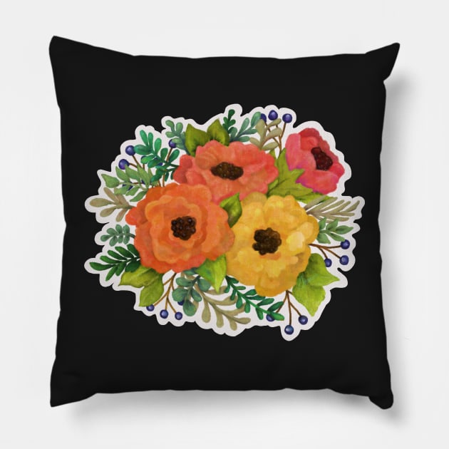 Pretty Flowers in Fall Colors | Cherie's Art(c)2020 Pillow by CheriesArt