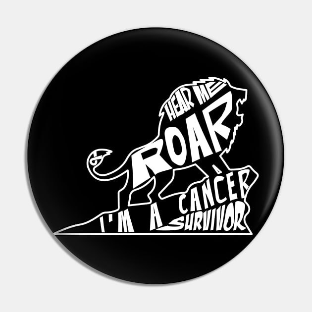 lung cancer Awareness white ribbon hear me roar I'm a cancer survivor Pin by Shaderepublic