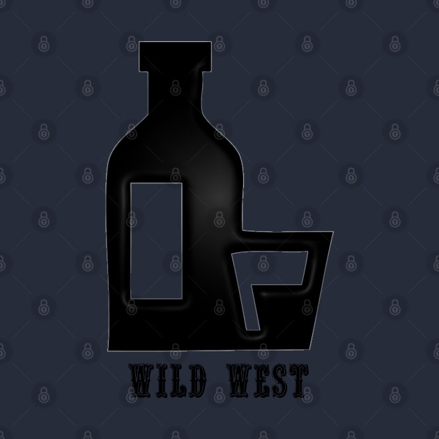 Western Era - Wild West Whiskey Bottle and Glass by The Black Panther