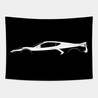 Chevrolet Corvette Stingray Z51 (C8) Silhouette Tapestry