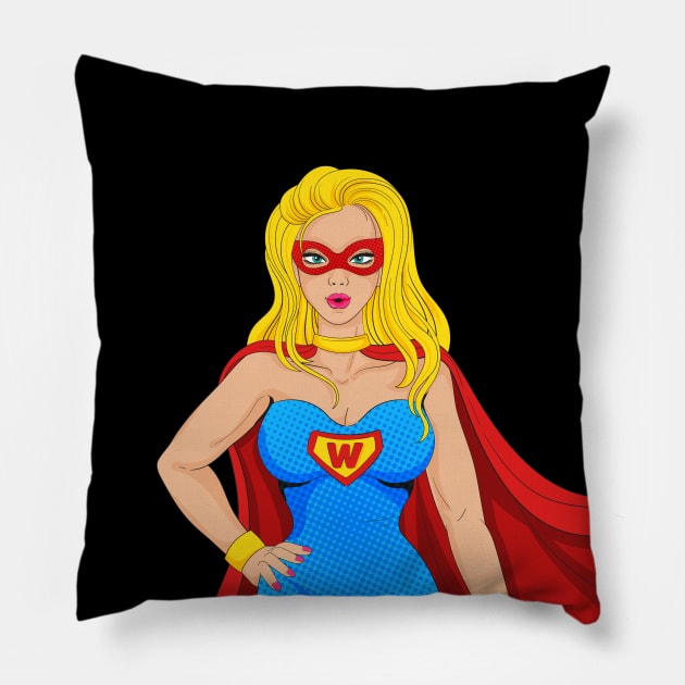 Super Hero Woman Pillow by Mako Design 