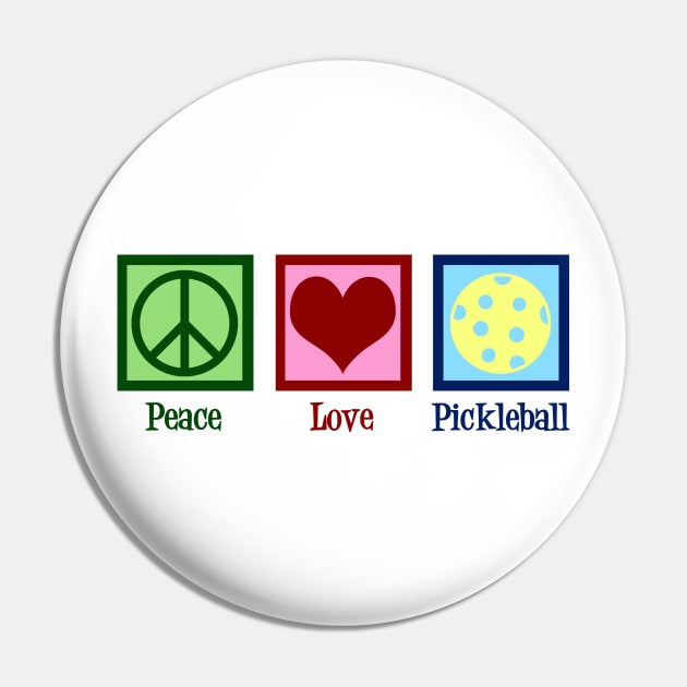 Peace Love Pickleball Pin by epiclovedesigns