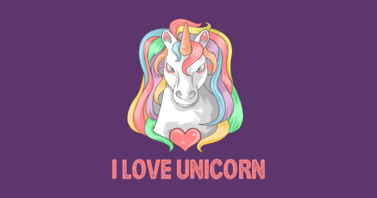 i love unicorn I Love Unicorns Sticker TeePublic