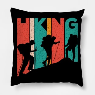 HIKING Vintage Mountain Design Pillow