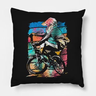 Retro Bmx Apparel - Vintage Bmx Bike Racing Pillow