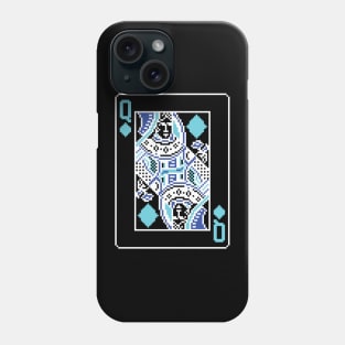 Queen of Diamonds Pixel Art Bright Negative Mode Phone Case