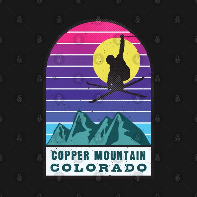 Ski Copper Mountain Colorado Retro Sunset by JordanHolmes