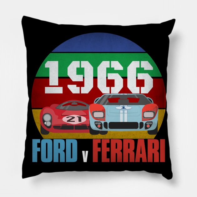 Ford Vs Ferrari Pillow by Recapaca