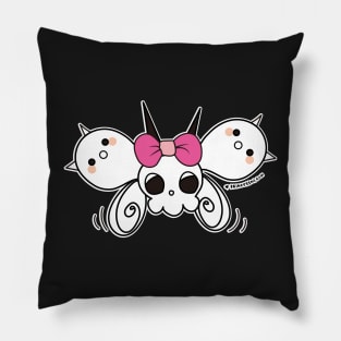 kawaii cute ghost cute skull, cute halloween Pillow