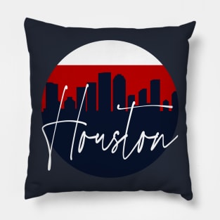 Houston Skyline Football Colors Pillow