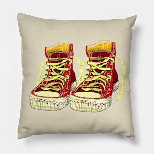 Muddy shoes 2.0 (red & yellow) Pillow