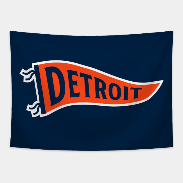 Detroit Pennant - Navy 1 Tapestry by KFig21