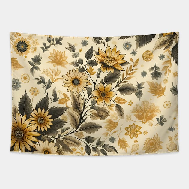 Yellow Flowers Tapestry by Jenni Arts