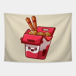 Cute Noodle Box Cartoon Tapestry