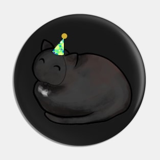 Happy Birthday Black Cat Pin