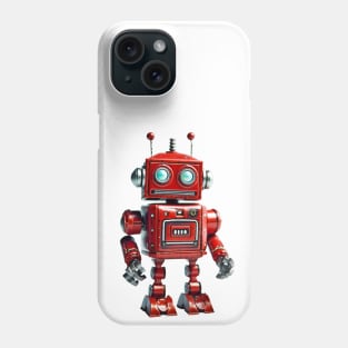 Robotic Retro Cute Red Kid's Toy - 3D Character Design Phone Case