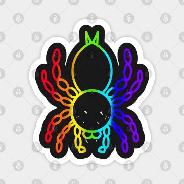 Colorful Cartoon Tarantula (Rainbow Outline) Magnet by IgorAndMore