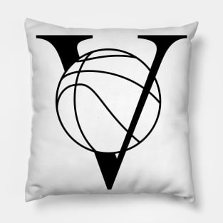 V Basketball Black Pillow