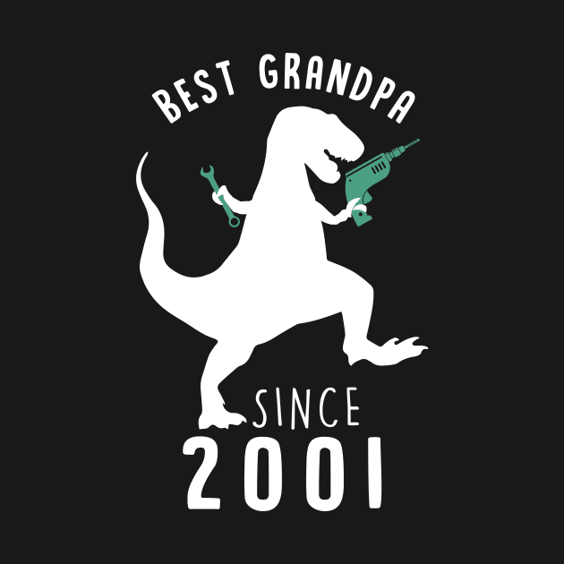 Best Grandpa 2001 T-Shirt GrandpaSaurus Since 2001 Dad Gift by binhminh27