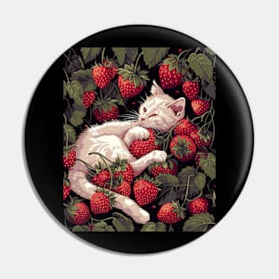 Cat Strawberry Bedding Pin
