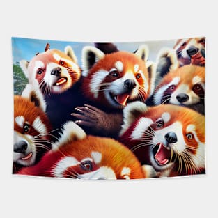 Red Panda Lesser Wild Nature Funny Happy Humor Photo Selfie Tapestry