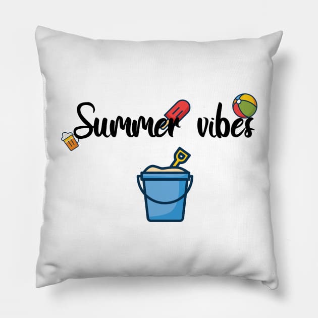 Summer vibes Pillow by maxcode