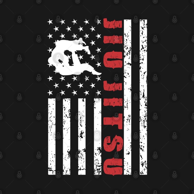 Jiu Jitsu American Flag - US Sports by Pannolinno