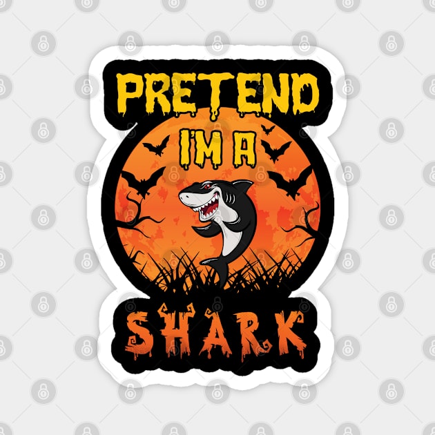 Lazy Halloween Costume Funny Pretend I'm A Shark Magnet by Charaf Eddine