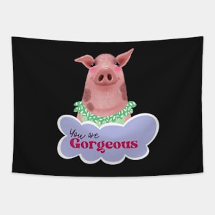 Cute pig sticker Tapestry