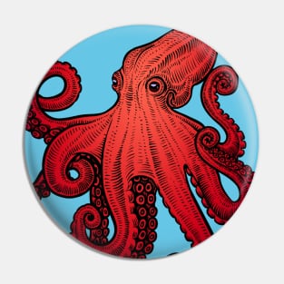 Red Octopus Pin