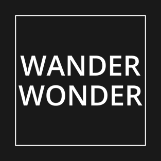 WANDER WONDER Classic Black And White Square Design T-Shirt