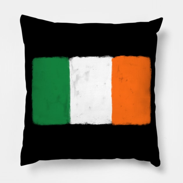 Ireland Grunge Flag Pillow by shamila