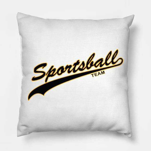 Sportsball! (Black & Yellow) Pillow by nerdprince