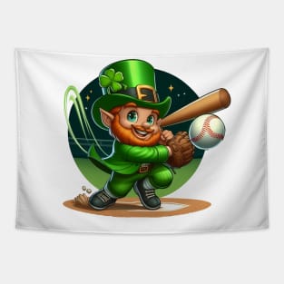 Boys Baseball St Patricks Day Ball Leprechaun Catcher Tapestry