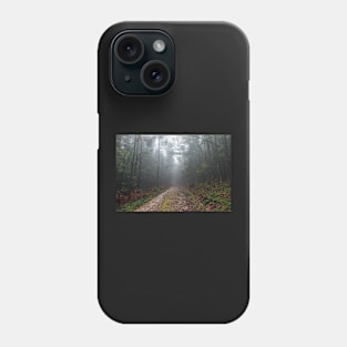 Road in the foggy forest Phone Case