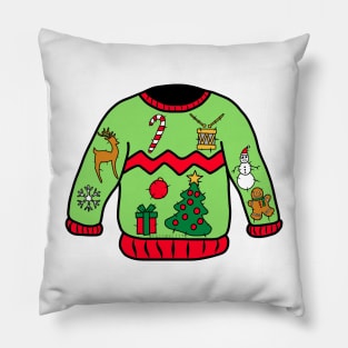 Unique Ugly Christmas Sweater Pillow