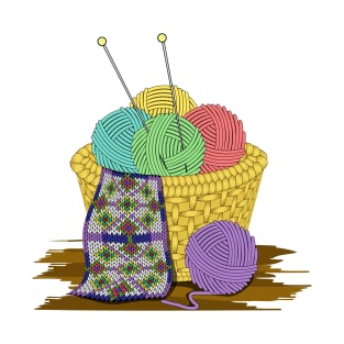 Yarn Basket - Knitting T-Shirt