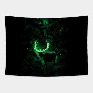 Deer In The Forest - Glowing Antlers Tapestry