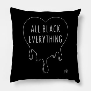 All Black Everything Dripping Heart Pillow