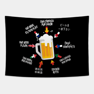 One beer please international nine languages Tapestry