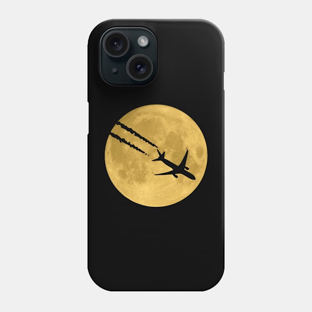 Airplane over the moon Phone Case by Andreeastore  