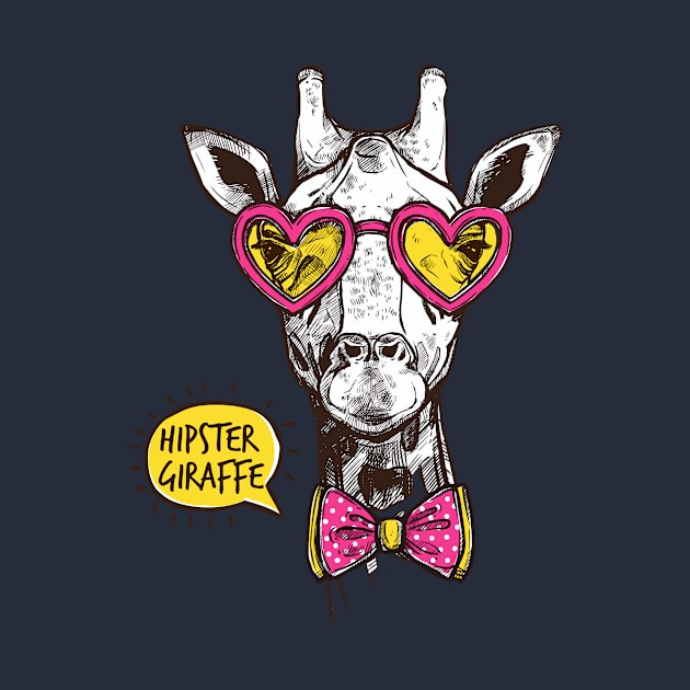 Hipster Giraffe by MaiKStore