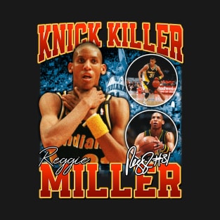 Reggie Miller Choke Sign Basketball Legend Signature Vintage Retro 80s 90s Bootleg Rap Style T-Shirt