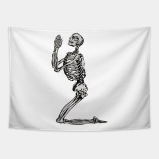 Praying skeleton Tapestry