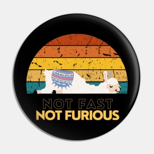 Not Fast Not Furious Lama Retro Pin