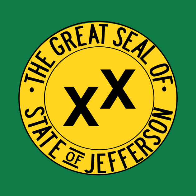 Jefferson State Flag - Proposed Pacific State of Jefferson T-shirt Oregon History Northern California Exit by Yesteeyear